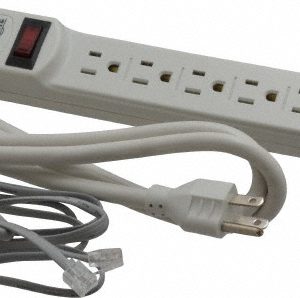 TRIPP-LITE 6 Outlets, 120 Volts, 15 Amps, 4' Cord, Power Outlet Strip TLP604TEL
