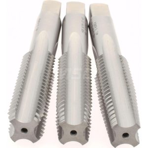 HERTEL Tap Set: 9/16-12 UNC, 4 Flute, High Speed Steel, Bright Finish K008931AS