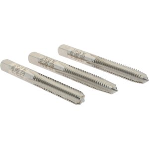 HERTEL Tap Set: 3/8-16 UNC, 4 Flute, High Speed Steel, Bright Finish K008985AS