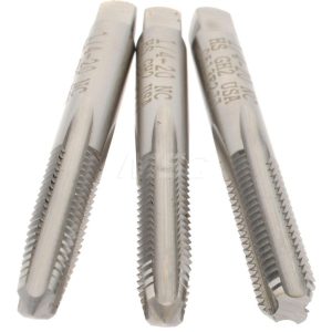 HERTEL Tap Set: 1/4-20 UNC, 4 Flute, High Speed Steel, Bright Finish 008974AS