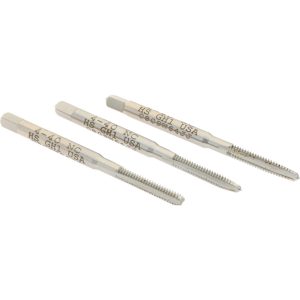 HERTEL Tap Set: #4-40 UNC, 3 Flute, High Speed Steel, Bright Finish K008964AS