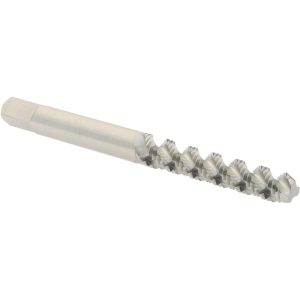 HERTEL #8-32 UNC, 3 Flute, 52&deg; Helix, Bottoming Chamfer, Bright Finish, High Speed Steel Spiral Flute STI Tap K007312AS