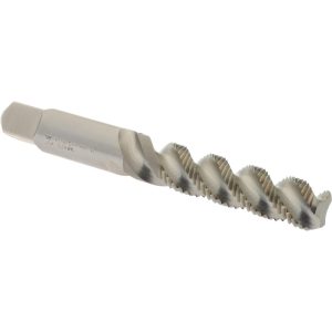 HERTEL M8x1.00 Metric Fine/EGM, 3 Flute, 52&deg; Helix, Bottoming Chamfer, Bright Finish, High Speed Steel Spiral Flute STI Tap K007362AS