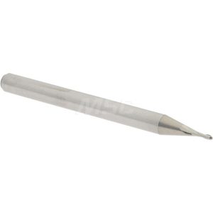 ACCUPRO Ball End Mill: 0.0313" Dia, 0.0938" LOC, 2 Flute, Solid Carbide 07760143