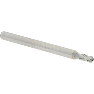 ACCUPRO Ball End Mill: 0.0938" Dia, 0.1875" LOC, 4 Flute, Solid Carbide 07761083