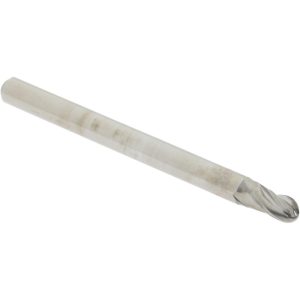 ACCUPRO Ball End Mill: 0.1094" Dia, 0.1875" LOC, 4 Flute, Solid Carbide 07761109