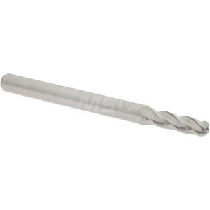 ACCUPRO Ball End Mill: 0.1094" Dia, 0.375" LOC, 4 Flute, Solid Carbide 07761117