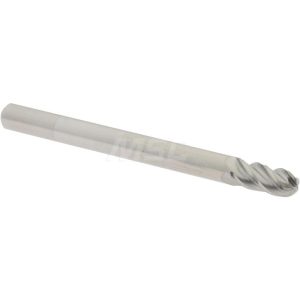 ACCUPRO Ball End Mill: 0.125" Dia, 0.25" LOC, 4 Flute, Solid Carbide 07761125