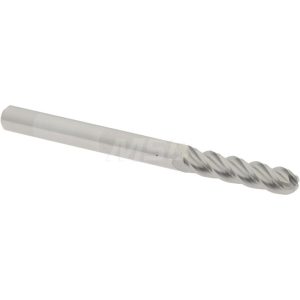 ACCUPRO Ball End Mill: 0.125" Dia, 0.5" LOC, 4 Flute, Solid Carbide 07761133