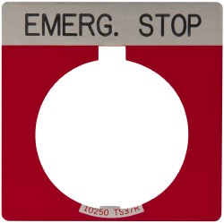 EATON CUTLER-HAMMER Square, Legend Plate - Emergency Stop 10250TS13