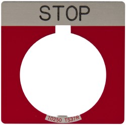 EATON CUTLER-HAMMER Square, Legend Plate - Stop 10250TS34
