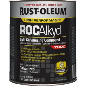 RUST-OLEUM Zinc Cold Galvanizing Compound: 1 qt Pail 206194T