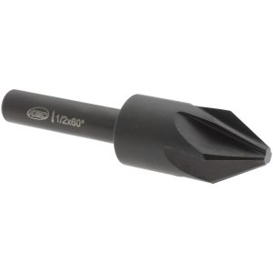 KEO Countersink: 1/2" Head Dia, 60.00 deg Included Angle, 6 Flute, High-Speed Steel, Right Hand Cut 919-000-307
