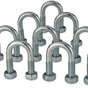 CHICAGO HARDWARE & FIXTURE Round U-Bolt: Without Mount Plate, 1/4-20 UNC, 3/4" Thread Length, for 1/4" Pipe, 0.56" Inside Width, Steel 50005-0