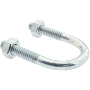 CHICAGO HARDWARE & FIXTURE Round U-Bolt: Without Mount Plate, 1/4-20 UNC, 1" Thread Length, for 1/2" Pipe, 1" Inside Width, Steel 50014-2