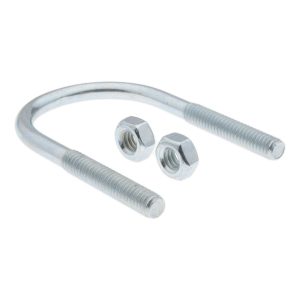 CHICAGO HARDWARE & FIXTURE Round U-Bolt: Without Mount Plate, 1/4-20 UNC, 1-3/8" Thread Length, for 1" Pipe, 1-1/2" Inside Width, Steel 50029-6
