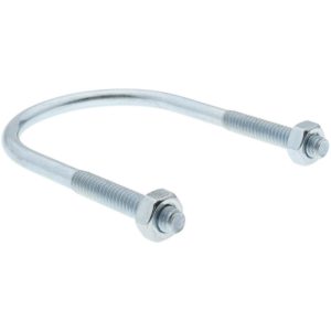 CHICAGO HARDWARE & FIXTURE Round U-Bolt: Without Mount Plate, 1/4-20 UNC, 1-3/8" Thread Length, for 1-1/2" Pipe, 2" Inside Width, Steel 50035-7