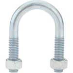 CHICAGO HARDWARE & FIXTURE Round U-Bolt: Without Mount Plate, 3/8-16 UNC, 1-1/4" Thread Length, for 3/4" Pipe, 1-1/4" Inside Width, Steel 50077-7