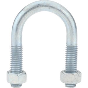 CHICAGO HARDWARE & FIXTURE Round U-Bolt: Without Mount Plate, 3/8-16 UNC, 1-1/4" Thread Length, for 3/4" Pipe, 1-1/4" Inside Width, Steel 50077-7