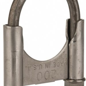 CLAMPS INCORPORATED Round U-Bolt: Clamping Mount, 3/8-16 UNC, 1-1/2" Thread Length, for 2" Pipe, 2.17" Inside Width, Steel U200T