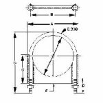 CLAMPS INCORPORATED Round U-Bolt: Clamping Mount, 3/8-16 UNC, 1-1/2" Thread Length, for 2-3/4" Pipe, 2.92" Inside Width, Stainless Steel U275T2
