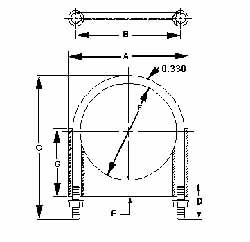 CLAMPS INCORPORATED Round U-Bolt: Clamping Mount, 3/8-16 UNC, 1-1/2" Thread Length, for 2-3/4" Pipe, 2.92" Inside Width, Stainless Steel U275T2