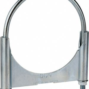 CLAMPS INCORPORATED Round U-Bolt: Clamping Mount, 3/8-16 UNC, 1-1/2" Thread Length, for 5" Pipe, 5.17" Inside Width, Steel U500T1