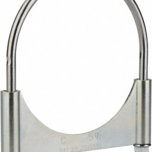 CLAMPS INCORPORATED Round U-Bolt: Clamping Mount, 3/8-16 UNC, 1-1/2" Thread Length, for 5-1/2" Pipe, 5.67" Inside Width, Steel U550T1
