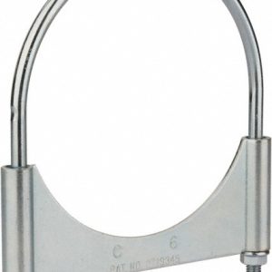 CLAMPS INCORPORATED Round U-Bolt: Clamping Mount, 3/8-16 UNC, 1-1/2" Thread Length, for 6" Pipe, 6.17" Inside Width, Steel U600T1