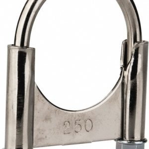 CLAMPS INCORPORATED Round U-Bolt: Clamping & Guillotine Mount, 3/8-16 UNC, 1-1/2" Thread Length, for 2-1/2" Pipe, Steel U250T2
