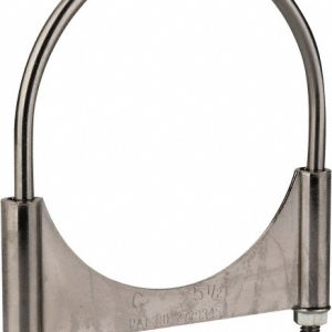 CLAMPS INCORPORATED Round U-Bolt: Clamping & Guillotine Mount, 3/8-16 UNC, 1-1/2" Thread Length, for 5-1/2" Pipe, Steel U550T2