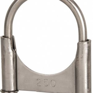 CLAMPS INCORPORATED Round U-Bolt: Clamping Mount, 3/8-16 UNC, 1-1/2" Thread Length, for 2-1/2" Pipe, 2.67" Inside Width, Stainless Steel U250KSS