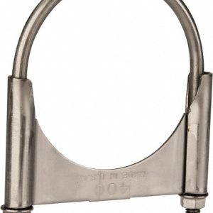 CLAMPS INCORPORATED Round U-Bolt: Clamping Mount, 3/8-16 UNC, 1-1/2" Thread Length, for 4" Pipe, 4.17" Inside Width, Stainless Steel U400KSS