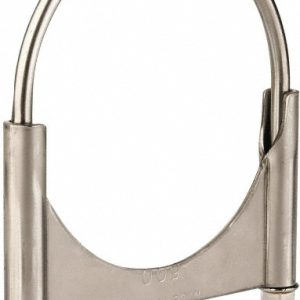 CLAMPS INCORPORATED Round U-Bolt: Clamping Mount, 3/8-16 UNC, 1-1/2" Thread Length, for 5" Pipe, 5.17" Inside Width, Stainless Steel U500KSS