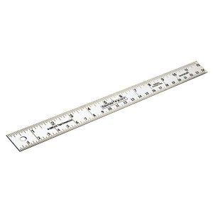 US TAPE Steel Rule: 12" OAL, English Graduation, Rigid, 1" OAW 50001MSC