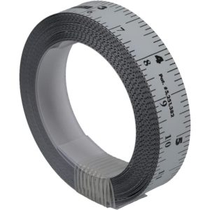 US TAPE 12 Ft. Long x 1/2 Inch Wide, 1/16 Inch Graduation, White, Steel Adhesive Tape Measure 50008MSC