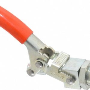 LAPEER Standard Straight Line Action Clamp: 350 lb Load Capacity, 1.5" Plunger Travel, Mounting Plate Base, Carbon Steel PHL-353