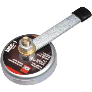 BESSEY 250 Amps Grounding Capacity, 3-1/2" Diam, 2" High, 55 Lb Max Pull Force, Magnetic Welding & Fabrication Ground Clamp MGC-1