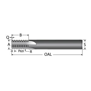 SCIENTIFIC CUTTING TOOLS Straight Flute Thread Mill: External, 5 Flutes, 3/8" Shank Dia, Solid Carbide TM370-16EXJ-A