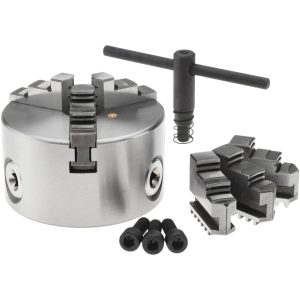 VALUE COLLECTION Manual Lathe Chuck: 4", 3 Jaws, Self-Centering 429-3004