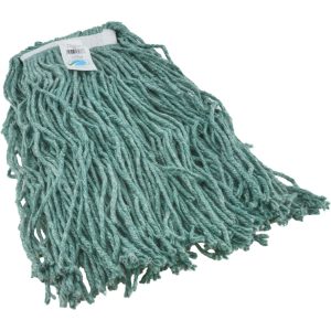 PRO-SOURCE Wet Mop Cut: Clamp Jaw, Large, Green Mop, Blended Fiber 08625469