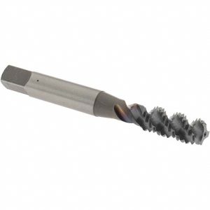 OSG Spiral Flute Tap: M8x1.25, Metric Coarse, 3 Flute, Bottoming Chamfer, 6H Class of Fit, High-Speed Steel, TiCN Finish 1986408