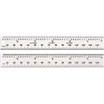 STARRETT Steel Rule: 5-3/4" OAL, English & Metric Graduation, Rigid, 3/4" OAW 52634