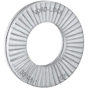 NORD-LOCK Wedge Lock Washer: 1.218" OD, 0.678" ID, Steel, Grade 2, Zinc-Plated 1002705
