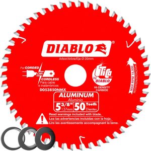 FREUD Wet & Dry-Cut Saw Blades; Blade Diameter (Inch): 5-3/8 ; Blade Material: Carbide-Tipped ; Blade Thickness (Decimal Inch): 0.0610 ; Number of Teeth: 50 ; Arbor Hole Diameter (mm): 20 ; Application: Aluminum; Copper; Plastic; Brass; Fiberglass D053850NMX