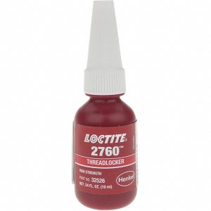LOCTITE Threadlocker: Red, Liquid, 10 mL, Bottle 303441