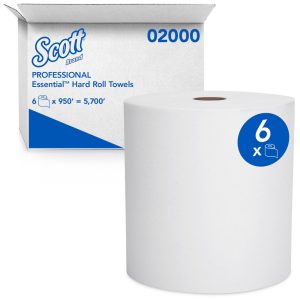 SCOTT Essential High Capacity Hard Roll Paper Towels, 1.75" Core, White 02000