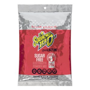 SQWINCHER Qwik Stik Activity Drink: 0.11 oz Packet, Fruit Punch, Sugar Free, Powder, Yields 20.00 oz 159060102