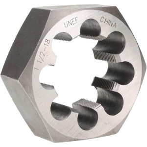 VALUE COLLECTION Hex Rethreading Die: 1-1/2-18, 1" Thick, Right Hand, Carbon Steel 365-1326