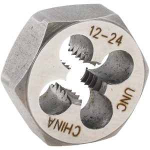 VALUE COLLECTION Hex Rethreading Die: #12-24, Right Hand, Carbon Steel 365-0078